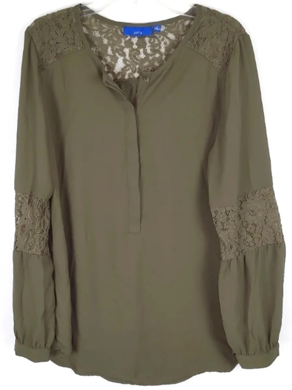 Apt. 9 Long Sleeve Blouse Womens M Spring Casual Boho Bohemian Grandma Core